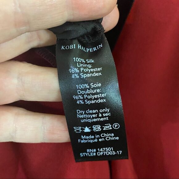 Kobi Halperin Trina Sweetheart Tiered Silk Red Cocktail Dress Size 4 - Picture 13 of 13